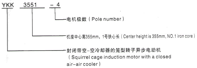 YKK系列(H355-1000)高压Y5003-2/1400KW三相异步电机西安泰富西玛电机型号说明